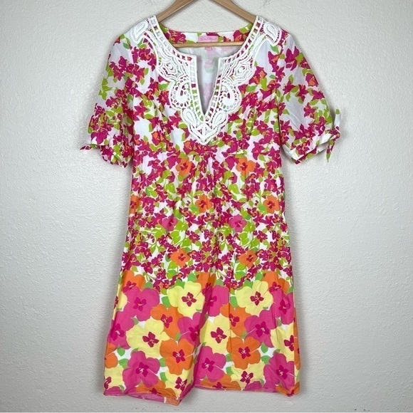 Lilly Pulitzer Dresses & Skirts - Lilly Pulitzer Falling For You Floral Multicolor Short Sleeve Dress Size 6